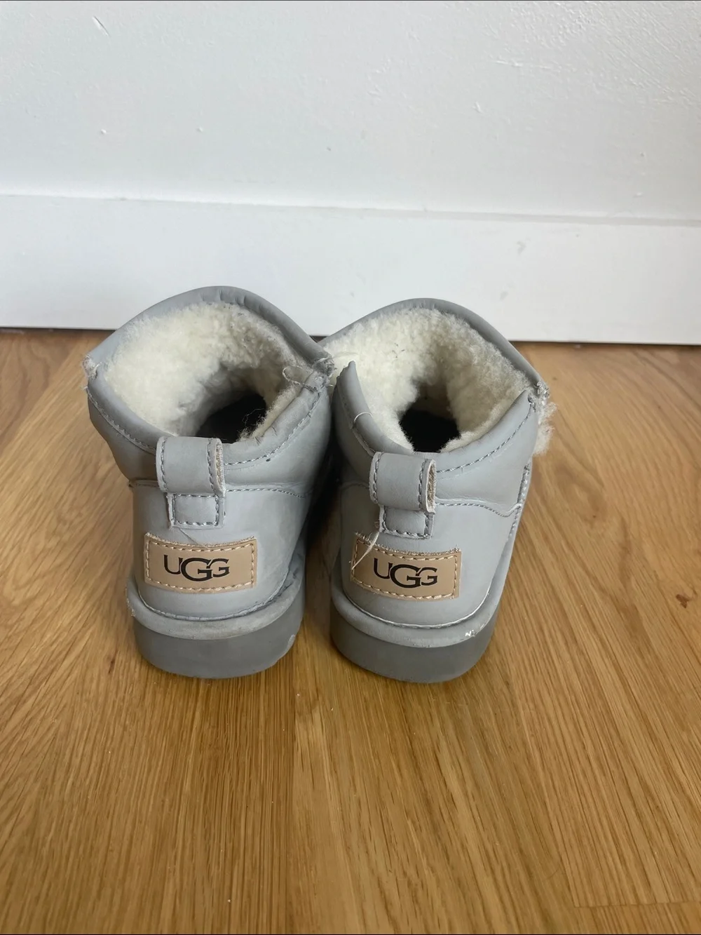 Kids Grey Bunny Face Winter Boots